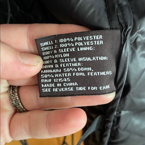 Michael Kors Men's Charcoal Puffer Jacket medium herringbone water fowl feather - Picture 9 of 10